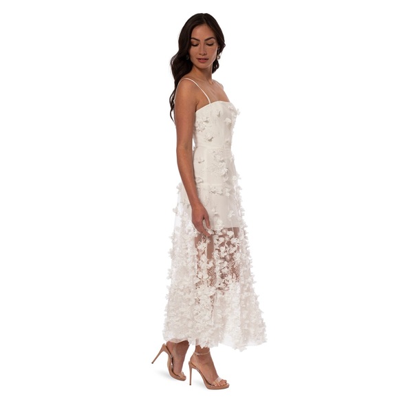 Helsi Audrey Square-Neck Floral Appliqué Sheer Midi Dress - Picture 2 of 4